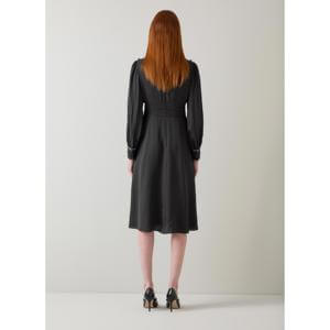 L.K. Bennett Larissa Black And Birch Mini Dress